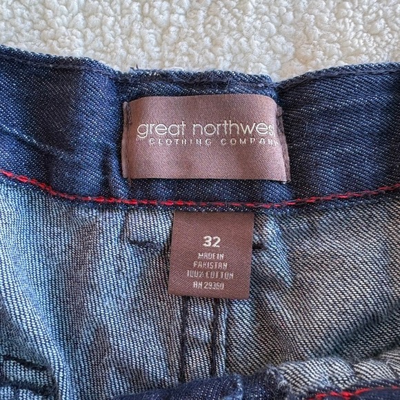Great Northwest Clothing Company Denim Cargo Shorts Blue Cotton Utility size 32 - Picture 4 of 9